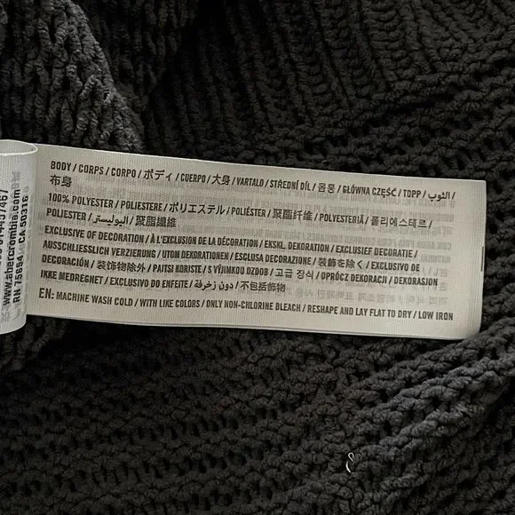 Hollister Dark Charcoal Gray Ribbed Knit Sweater - Picture 5 of 5